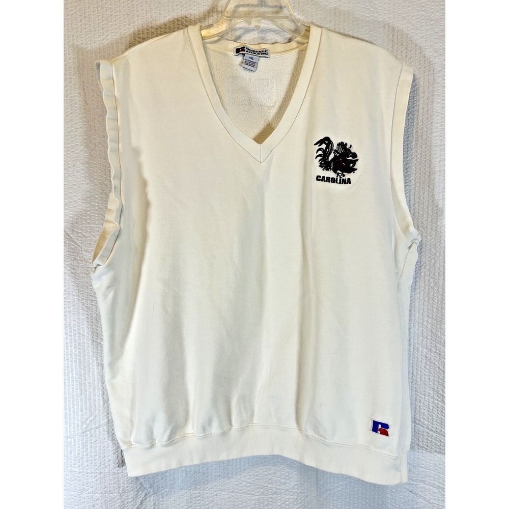 Vintage South Carolina Gamecocks‎ V Neck Vest Mens XXL Sweatshirt Russell 90s